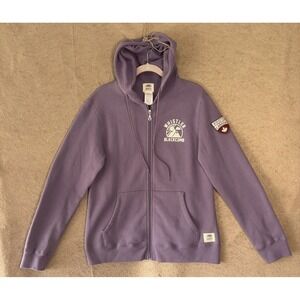 Roots Canada Hoodie Women XL Purple Full Zip Pocket Whistler Blackcomb Logo